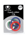Spartacus 1.25" Rubber Cock Ring Set - Rainbow Pack Of 5 - Naughtyaddiction.com