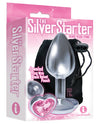 The 9's The Silver Starter Bejeweled Heart Stainless Steel Plug - Pink - Naughtyaddiction.com