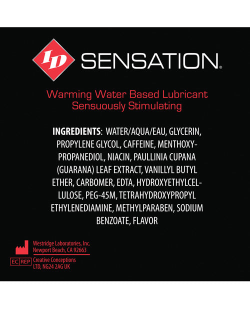Id Sensation Waterbased Warming Lubricant - 4.4 Oz Flip Cap Bottle - Naughtyaddiction.com