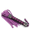 Plesur 15" Leather Flogger - Purple - Naughtyaddiction.com