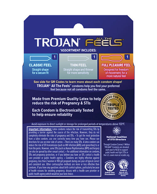 Trojan All The Feels Condoms - Pack Of 3 - Naughtyaddiction.com