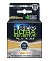 Lifestyles Ultra Sensitive Platinum Large - Pack Of 3 - Naughtyaddiction.com