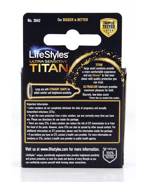 Lifestyles Ultra Sensitive Titan - Pack Of 3 - Naughtyaddiction.com