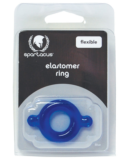 Spartacus Elastomer Cock Ring - Blue - Naughtyaddiction.com