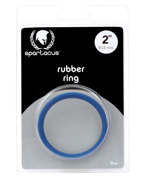 Spartacus 2" Rubber Cock Ring - Blue - Naughtyaddiction.com