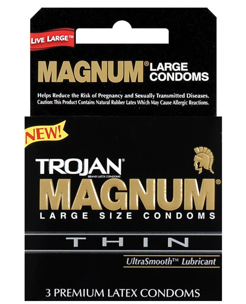 Trojan Magnum Thin Condoms - Box Of 3 - Naughtyaddiction.com