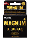 Trojan Magnum Ribbed Condoms - Box Of 3 - Naughtyaddiction.com