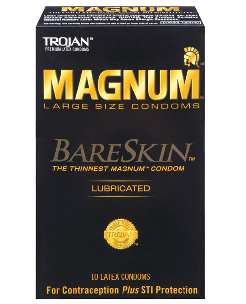 Trojan Magnum Bareskin Condoms - Box Of 10 - Naughtyaddiction.com