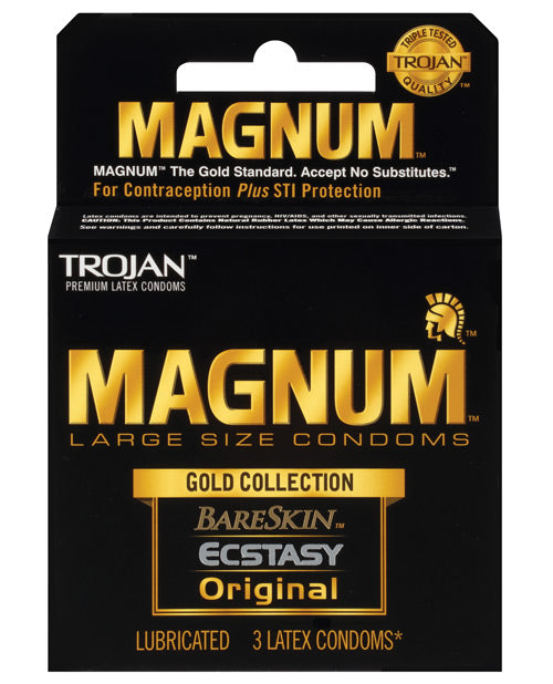 Trojan Magnum Gold Collection - Box Of 3 - Naughtyaddiction.com