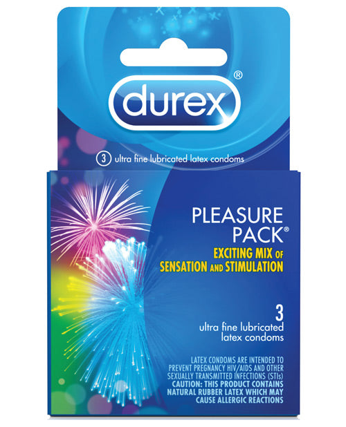 Durex Condom Pleasure Pack - Box Of 3 - Naughtyaddiction.com
