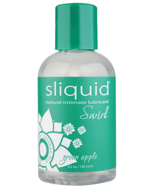 Sliquid Naturals Swirl Lubricant - 4.2 Oz  Green Apple - Naughtyaddiction.com