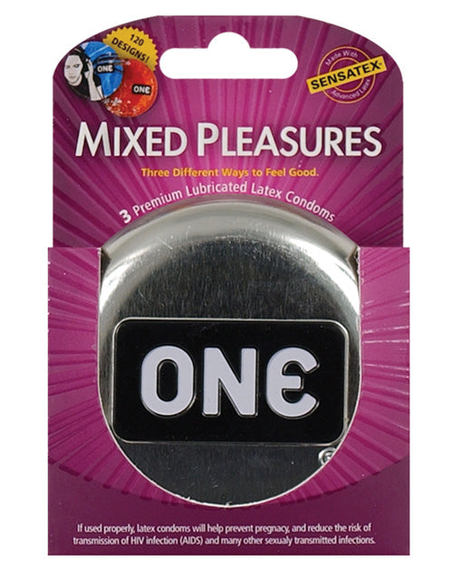 One Mixed Pleasures Condoms - Box Of 3 - Naughtyaddiction.com