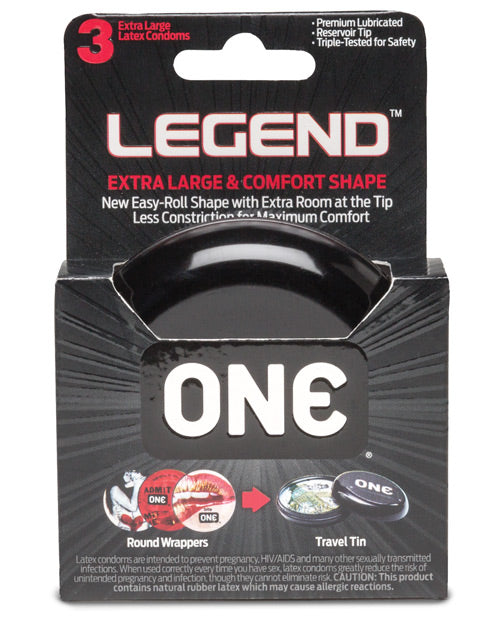 One The Legend Xl Condoms - Box Of 3 - Naughtyaddiction.com