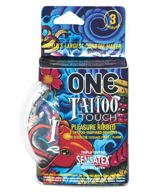 One Tattoo Touch Condoms - Pack Of 3 - Naughtyaddiction.com