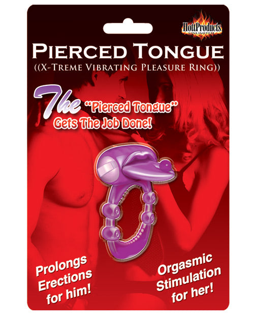 Pierced Tongue X-treme Vibrating Pleasure Ring - Purple - Naughtyaddiction.com