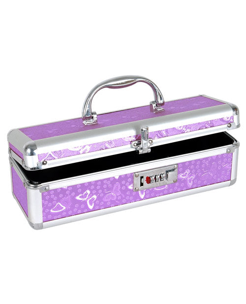 Lockable Vibrator Case - Purple - Naughtyaddiction.com
