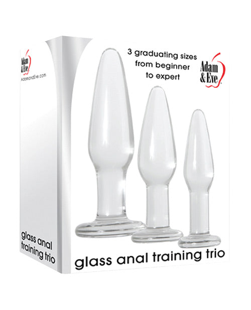 Adam & Eve Glass Anal Training Trio - Naughtyaddiction.com
