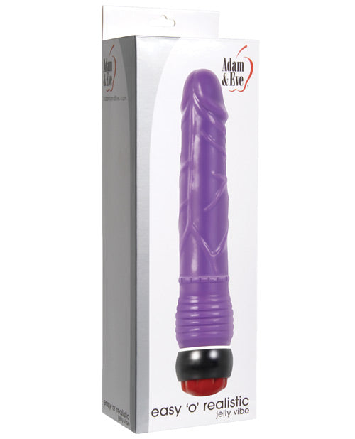 Adam & Eve Easy O Realistic Jelly Vibe - Purple - Naughtyaddiction.com