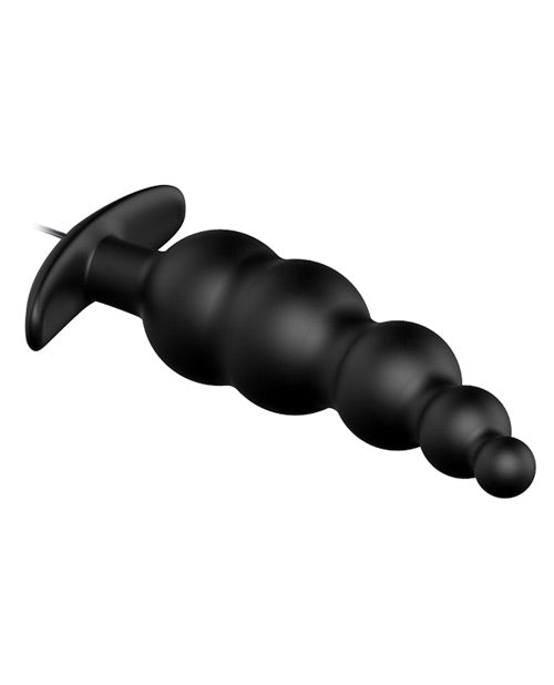 Pretty Love Vibrating Bead Shaped Butt Plug - Black - Naughtyaddiction.com