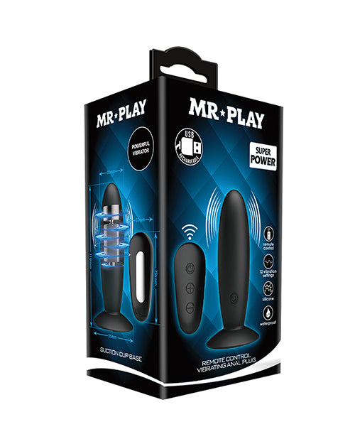 Mr.play Remote Control Vibrating Plug - Black - Naughtyaddiction.com