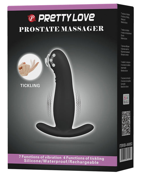 Pretty Love Eudora Vibrating Prostate Massager 7 Function - Black - Naughtyaddiction.com