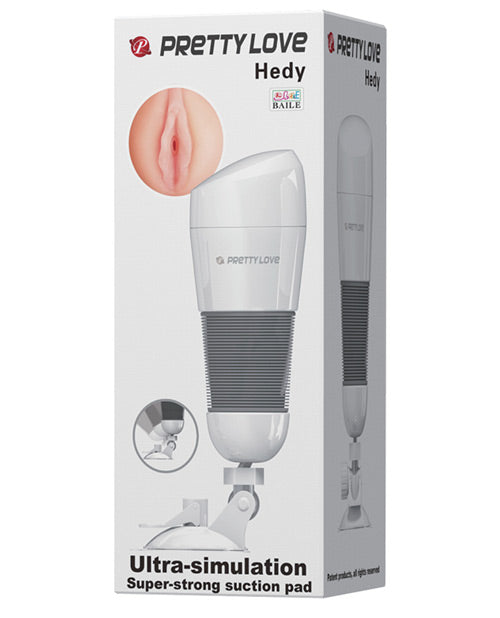 Pretty Love Hedy Suction Pad Stroker W-bullet - White - Naughtyaddiction.com