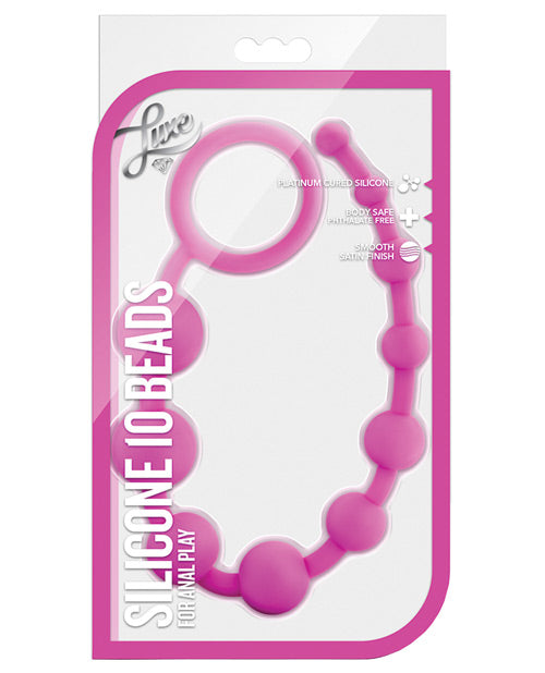 Blush Luxe Silicone Beads 10 - Pink - Naughtyaddiction.com