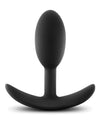 Blush Luxe Wearable Vibra Slim Plug Small - Black - Naughtyaddiction.com