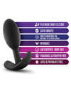 Blush Luxe Wearable Vibra Slim Plug Small - Black - Naughtyaddiction.com
