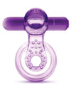 Blush Play With Me Lick It Vibrating Double Strap Cockring - Purple - Naughtyaddiction.com
