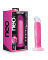 Blush Neo Elite 8" Glow In The Dark Marquee Silicone Dual Density Dildo - Neon Pink - Naughtyaddiction.com