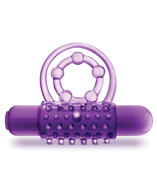 Blush Play With Me The Player Vibrating Double Strap Cockring - Purple - Naughtyaddiction.com