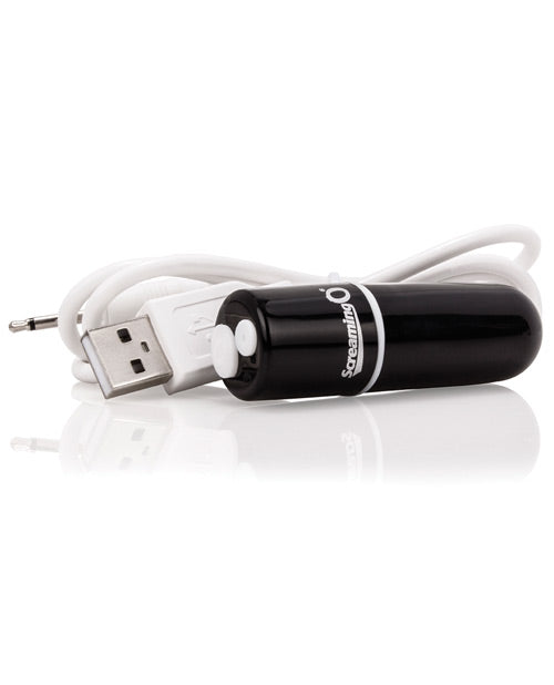 Screaming O Charged Vooom Rechargeable Bullet Vibe - Black - Naughtyaddiction.com