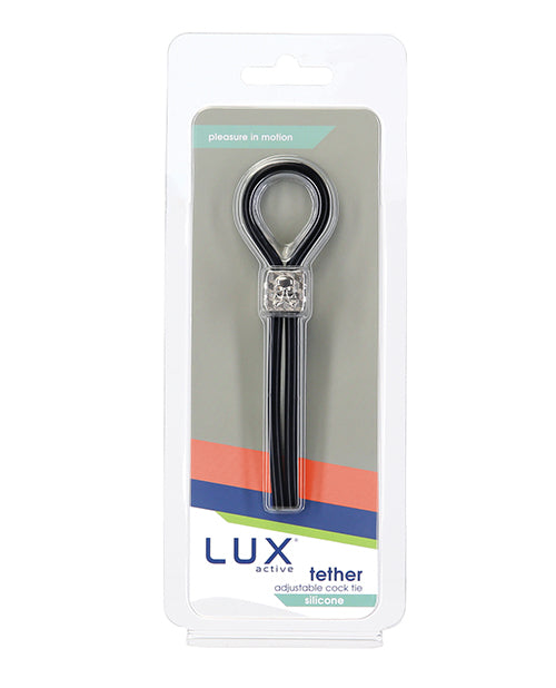 Lux Active Tether Adjustable Cock Tie - Black - Naughtyaddiction.com