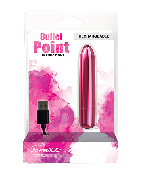 Bullet Point Rechargeable Bullet - 10 Functions Pink - Naughtyaddiction.com