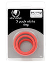 Spartacus Nitrile Cock  Ring Set - Red Pack Of 3 - Naughtyaddiction.com