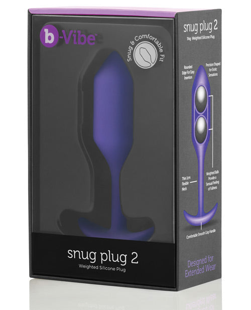 B-vibe Weighted Snug Plug 2 - 114 G Purple - Naughtyaddiction.com