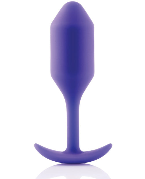 B-vibe Weighted Snug Plug 2 - 114 G Purple - Naughtyaddiction.com