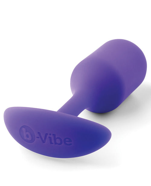 B-vibe Weighted Snug Plug 2 - 114 G Purple - Naughtyaddiction.com