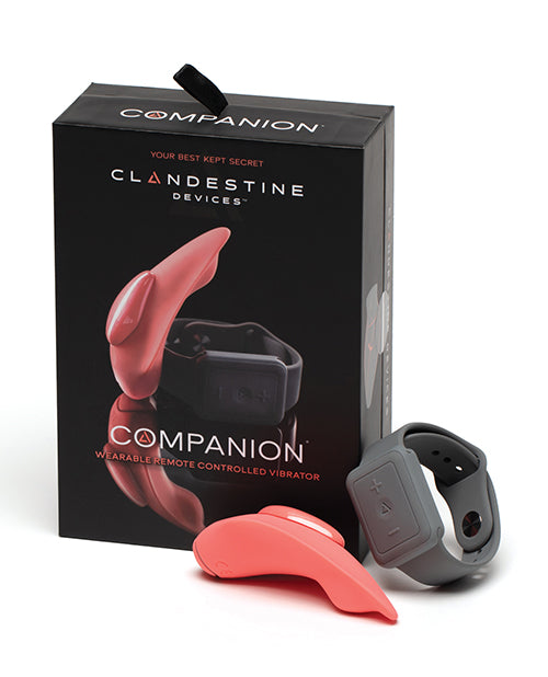 Clandestine Devices Companion Panty Vibe W-wearable Remote - Coral - Naughtyaddiction.com