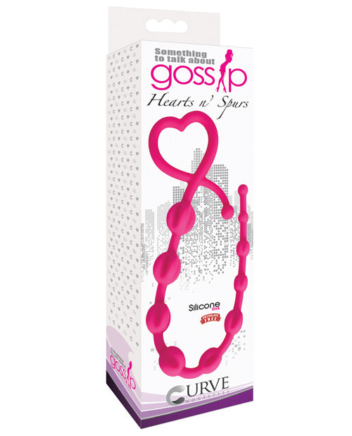 Curve Novelties Gossip Hearts & Spurs Anal Beads - Magenta - Naughtyaddiction.com