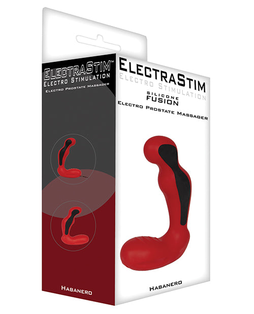 Electrastim Silicone Fusion Habanero Prostate Massager - Red-black - Naughtyaddiction.com