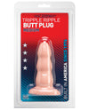 Triple Ripple Butt Plug - Medium White - Naughtyaddiction.com