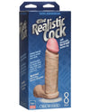 8" Realistic Cock W-balls - White - Naughtyaddiction.com