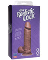 8" Realistic Cock W-balls - Brown - Naughtyaddiction.com