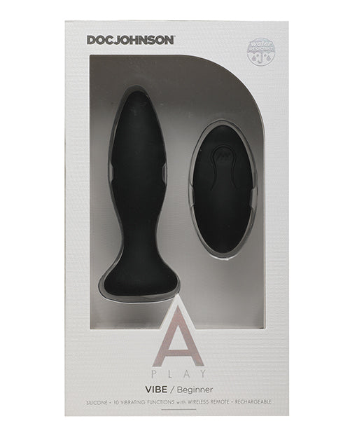A Play Rechargeable Silicone Beginner Anal Plug W-remote - Black - Naughtyaddiction.com