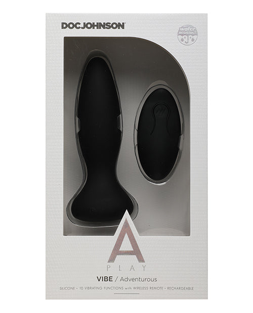 A Play Rechargeable Silicone Adventurous Anal Plug W-remote - Black - Naughtyaddiction.com