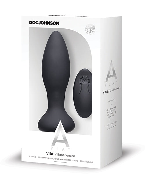 A Play Rechargeable Silicone Experienced Anal Plug W-remote - Black - Naughtyaddiction.com