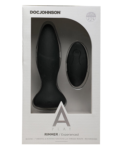 A Play Rimmer Experienced Rechargeable Silicone Anal Plug W-remote - Black - Naughtyaddiction.com