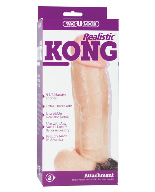 Vac-u-lock Kong Realistic - White - Naughtyaddiction.com